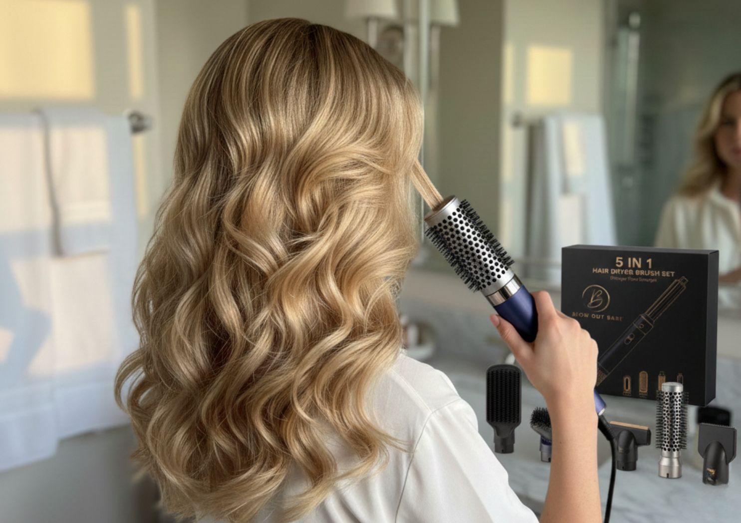 Step-by-step salon-quality blowout at home using air-styling tools