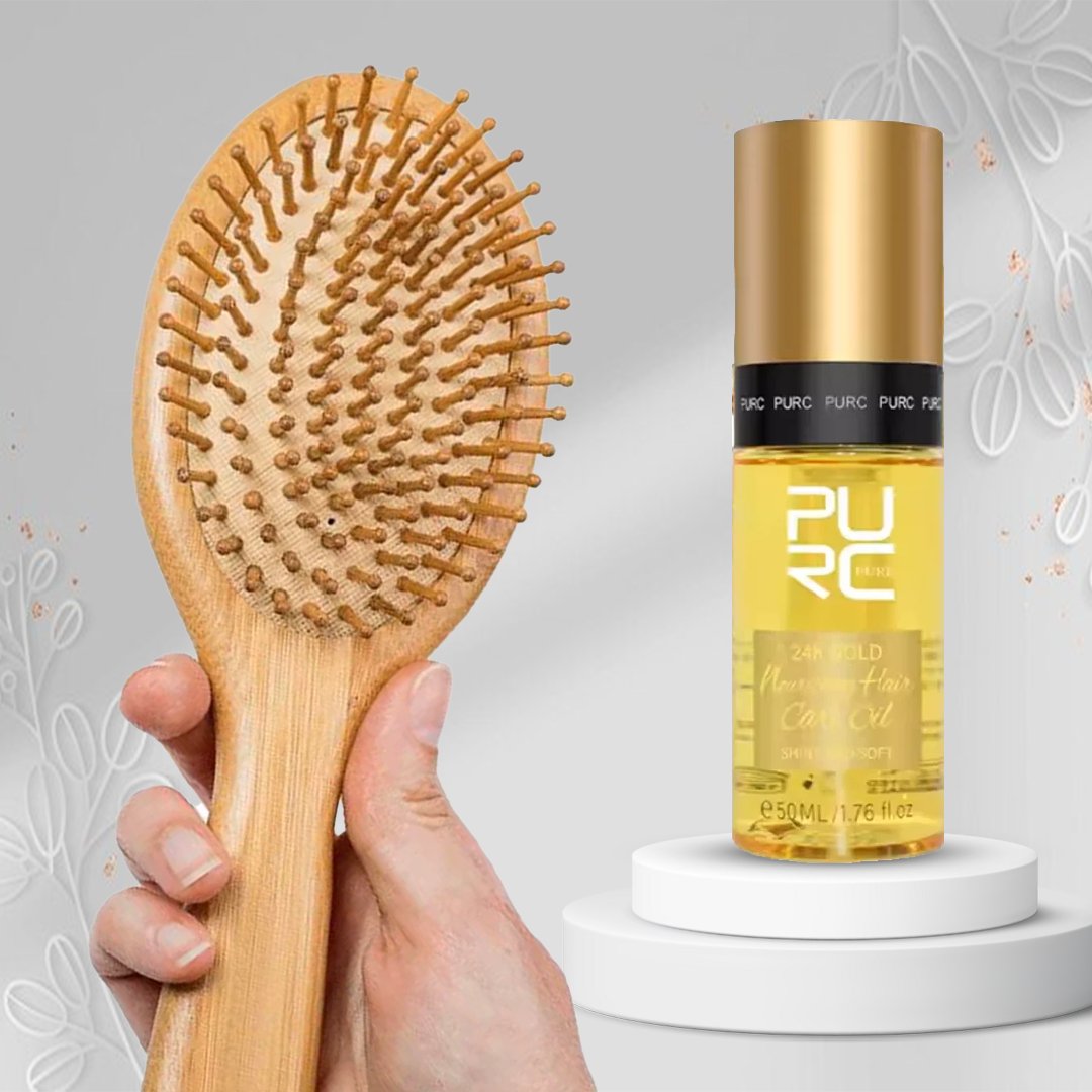 Hair Oil and Hair Styling brush