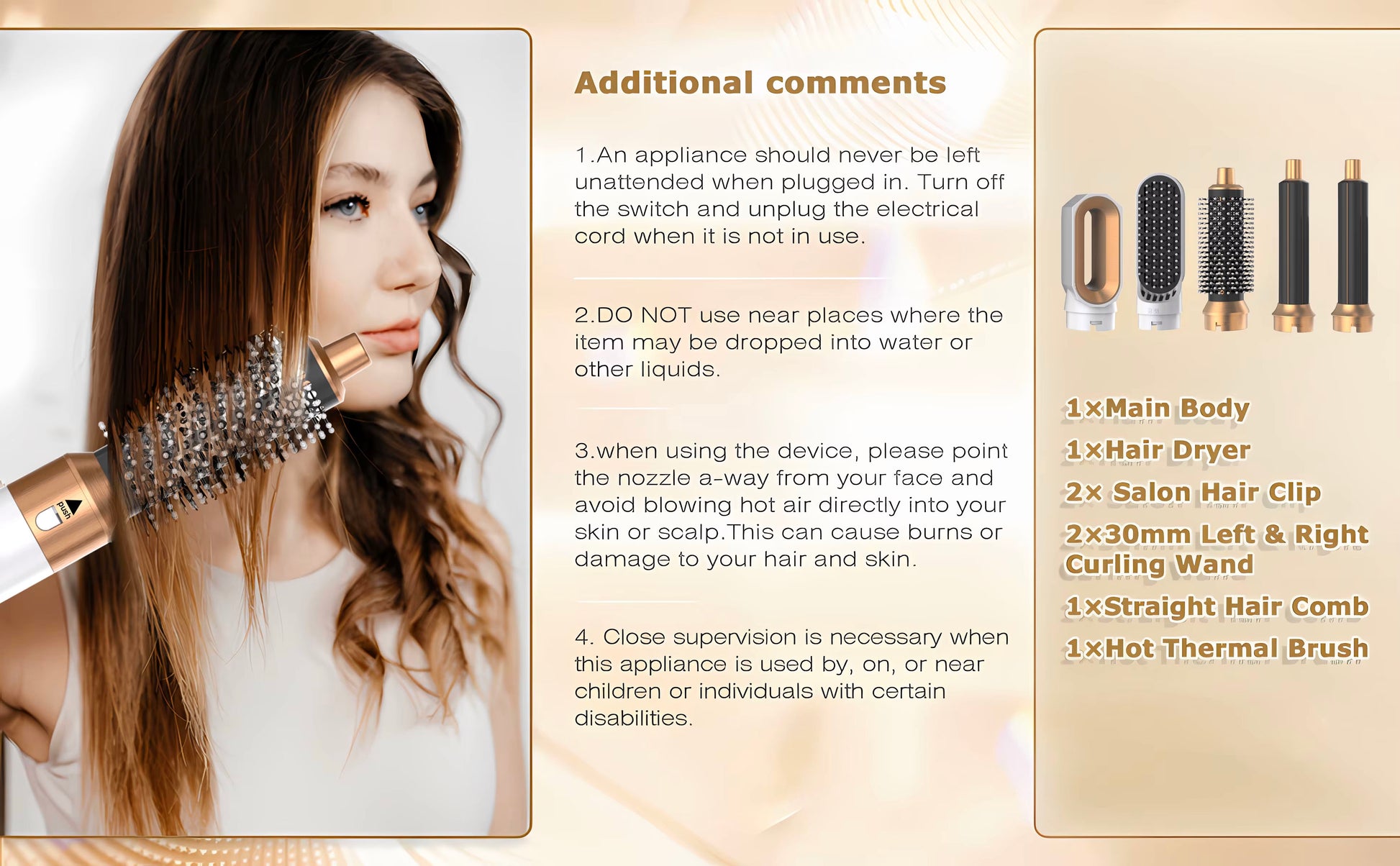 Blow Out Babe 5in1 Hair Air Dryer Professional Curling Iron Hair Straightener Styling Tool