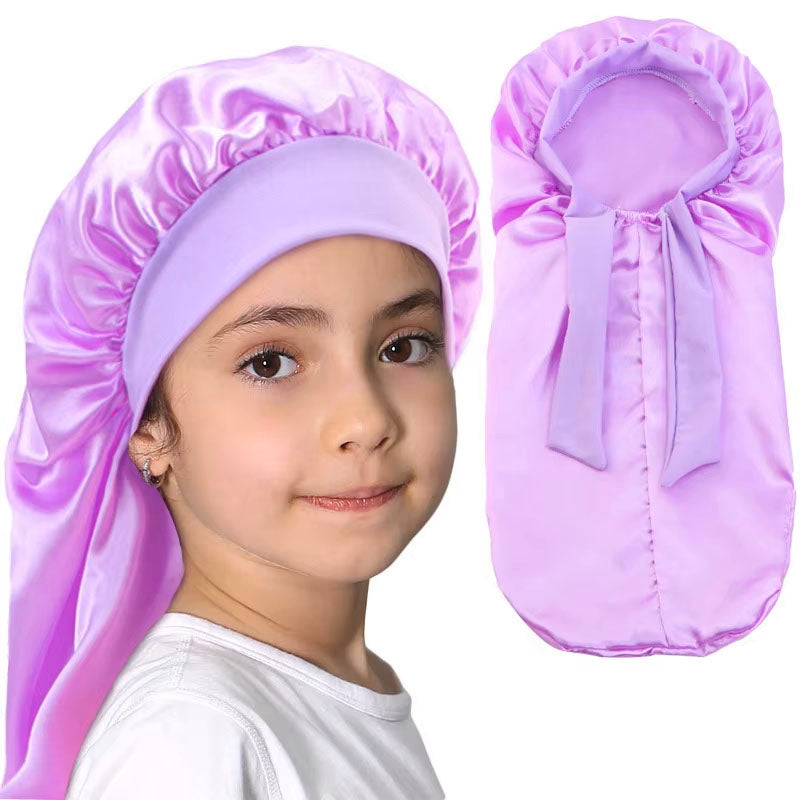 Kids Sleeping Bonnet with Tie Up for Long Hair