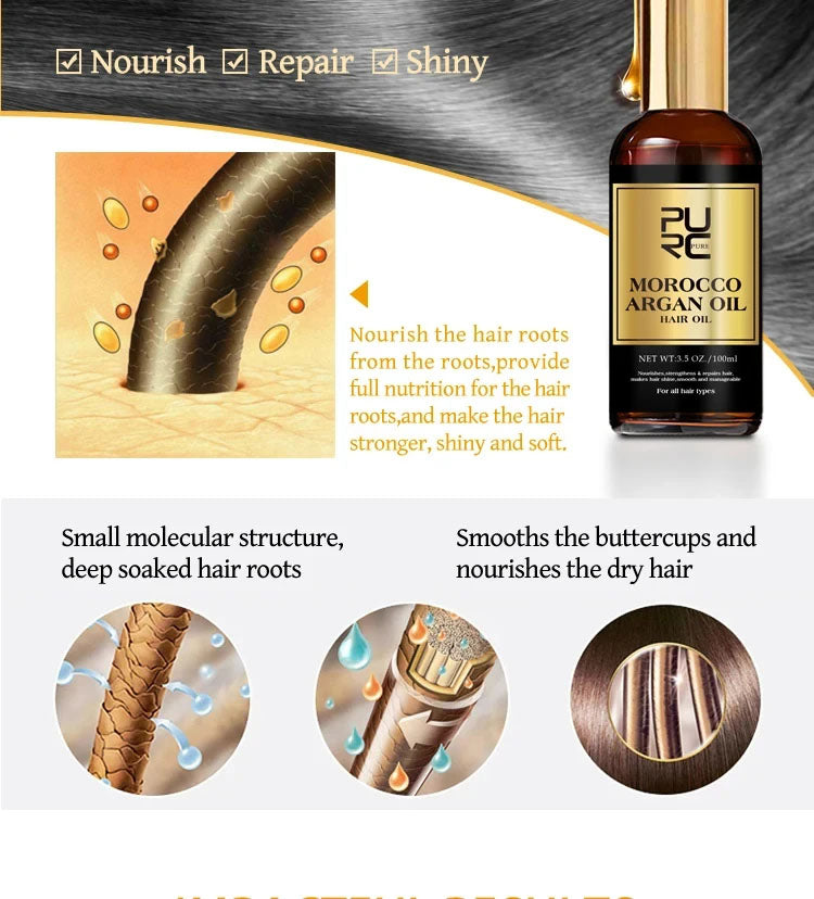 PURC Morocco Set Serum Smoothing Shampoo Conditioner And Repair Hair Mask Hair Care Products Kit