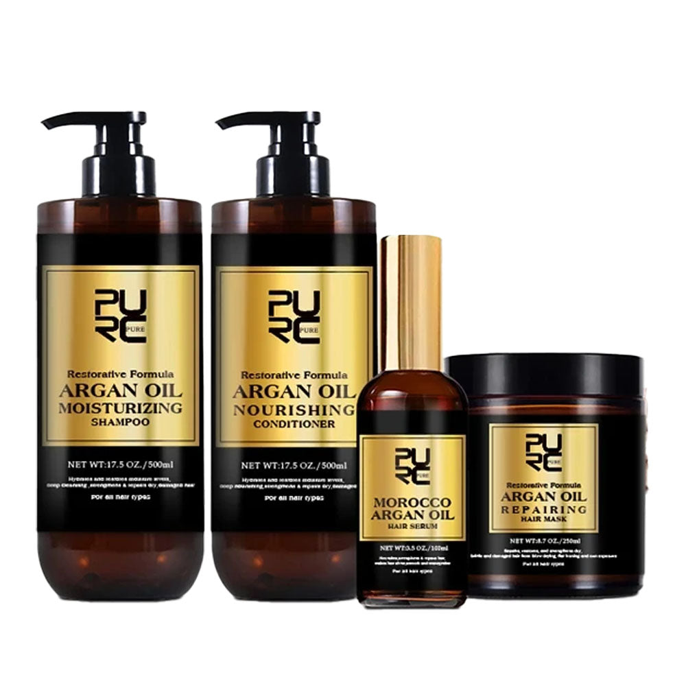 PURC Morocco Set Serum Smoothing Shampoo Conditioner And Repair Hair Mask Hair Care Products Kit