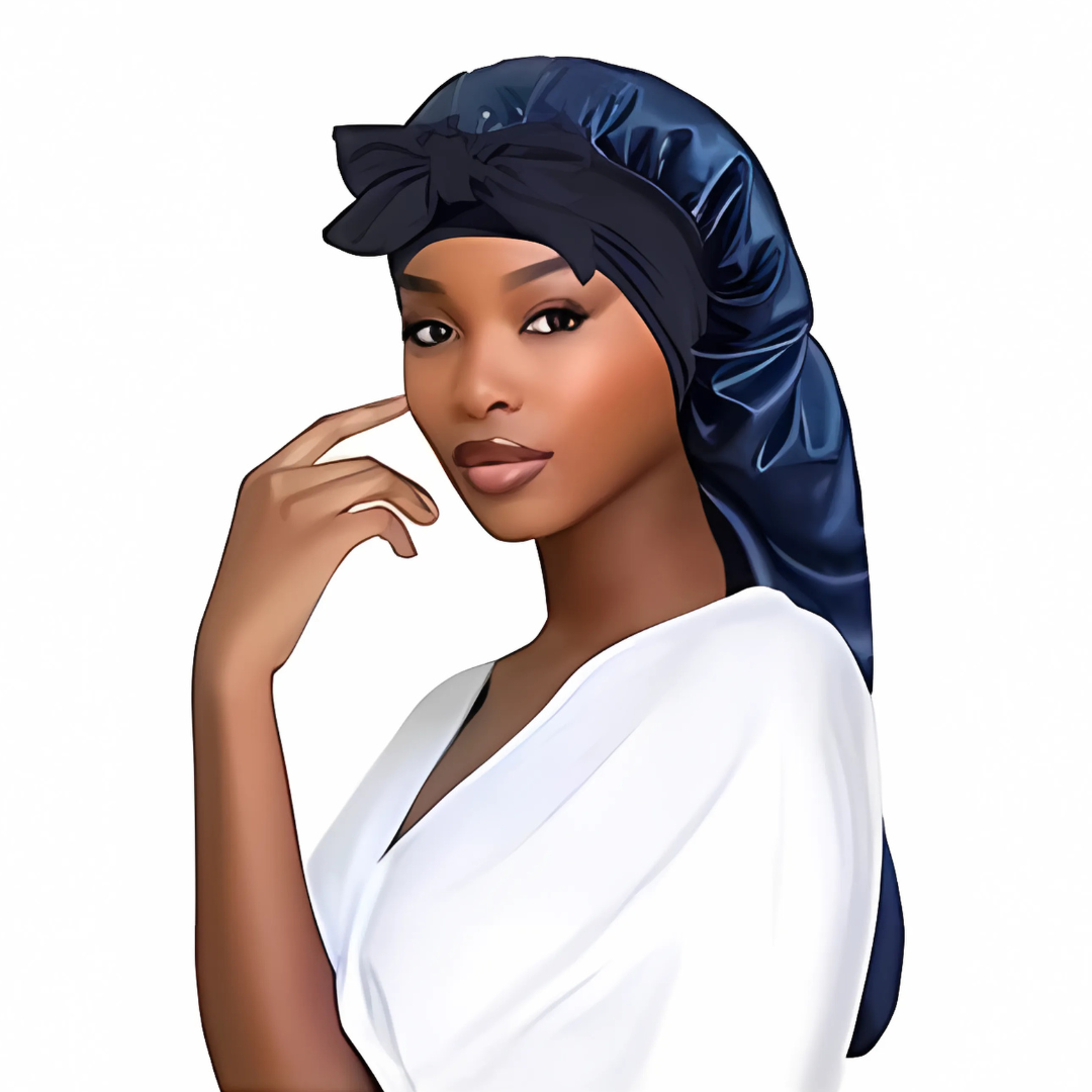 Satin Sleeping Bonnet with Tie Up for Long Hair