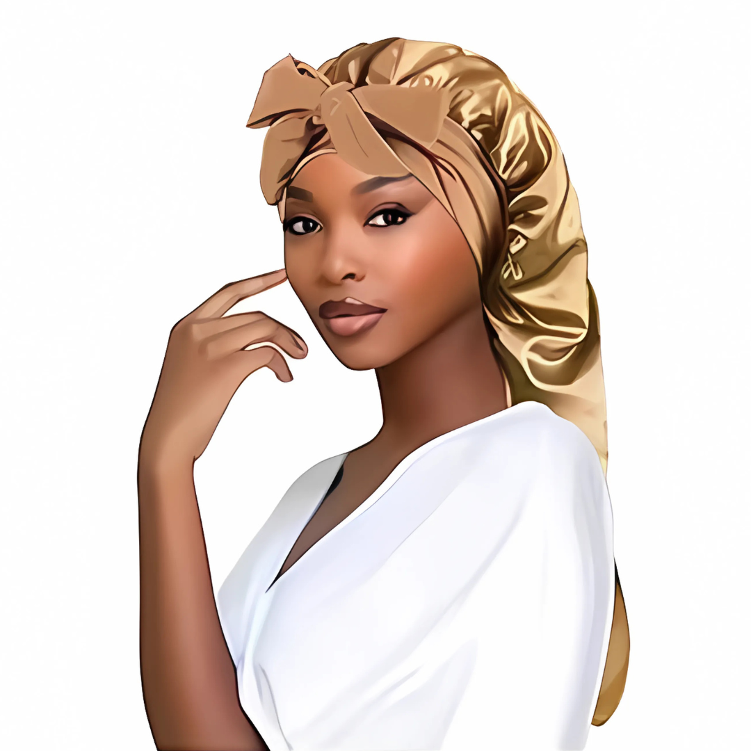 Satin Sleeping Bonnet with Tie Up for Long Hair